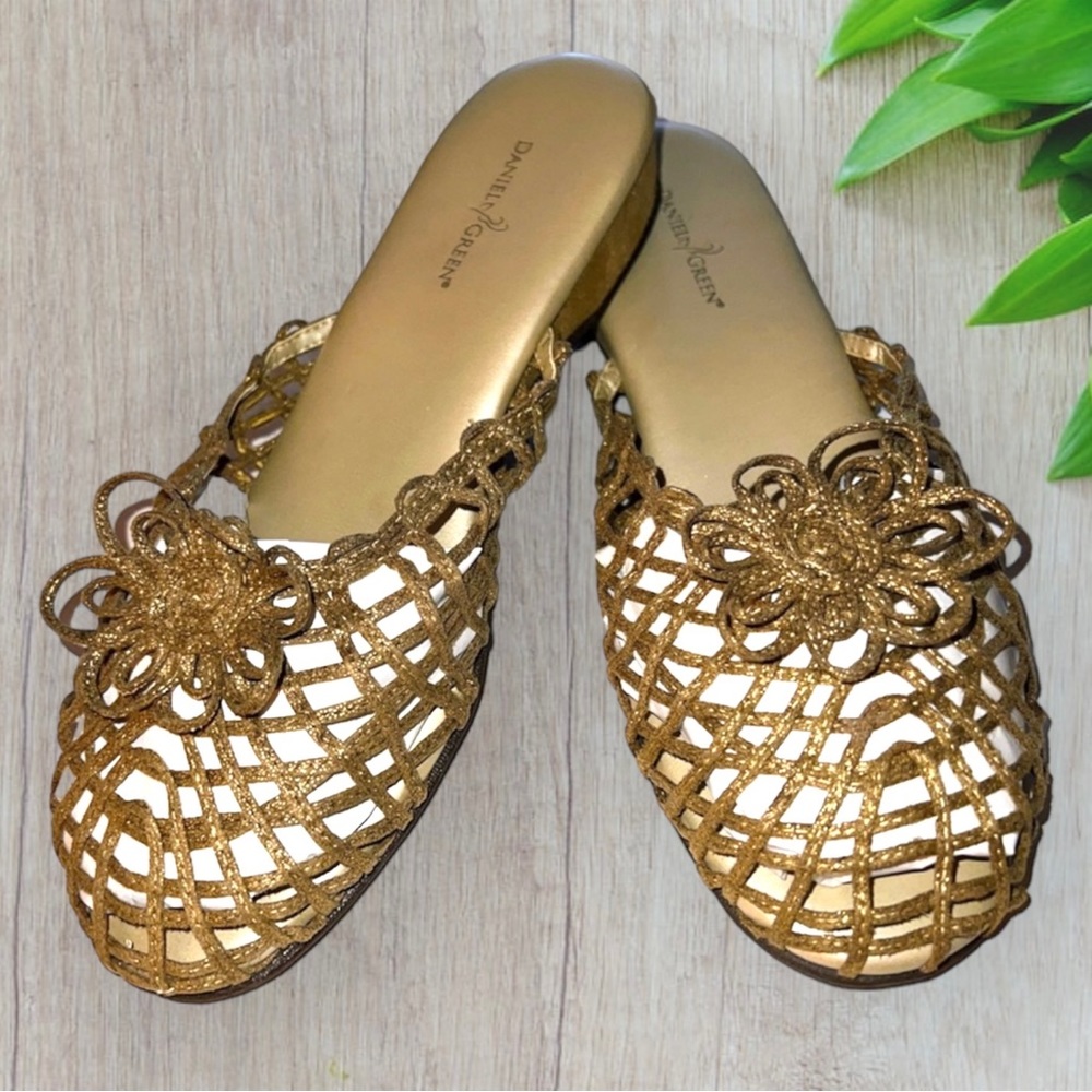 Daniel Green Diana Lattice Woven Mules Wedge Slides Sandals Slippers Shoes 9.5 - Picture 4 of 12